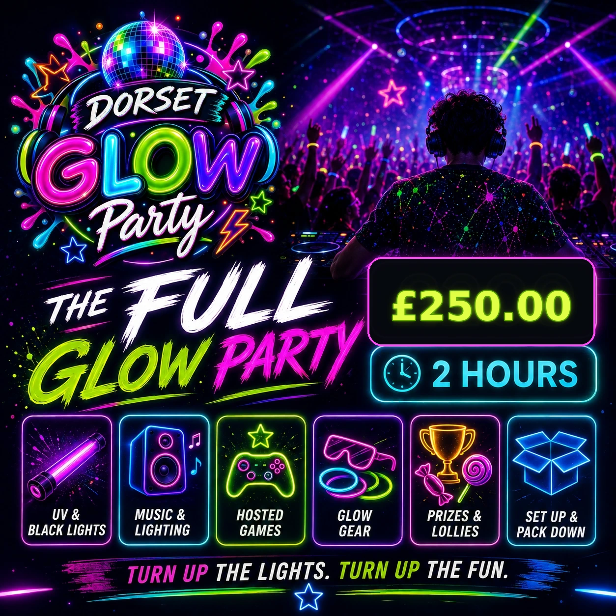 Dorset Glow Party full package artwork